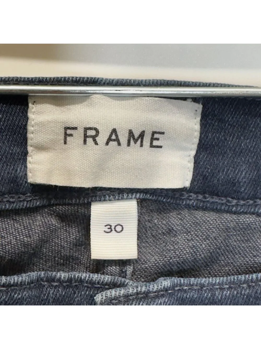 FRAME Le Skinny de Jeanne Jeans Womens 30 Dark Wash Distressed Raw Hem Skinny